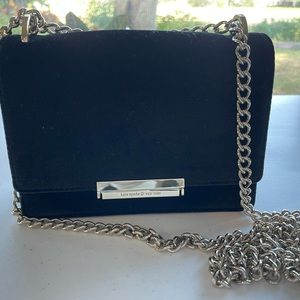 Kate Spade black velvet bag on chain